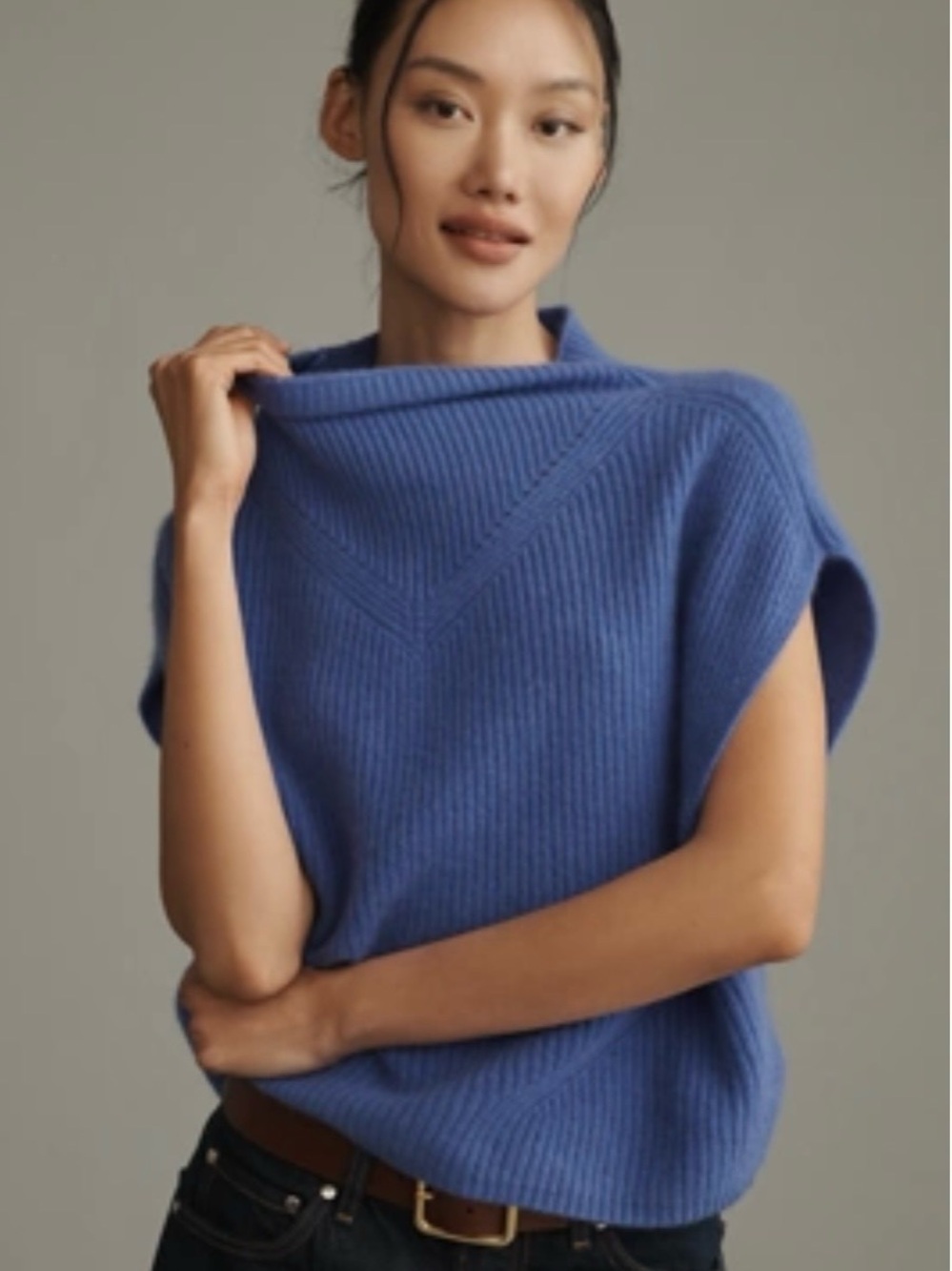 Anthropologie 100% Cashmere Enza Poncho. XS. NWT. Color Mountain Dip.